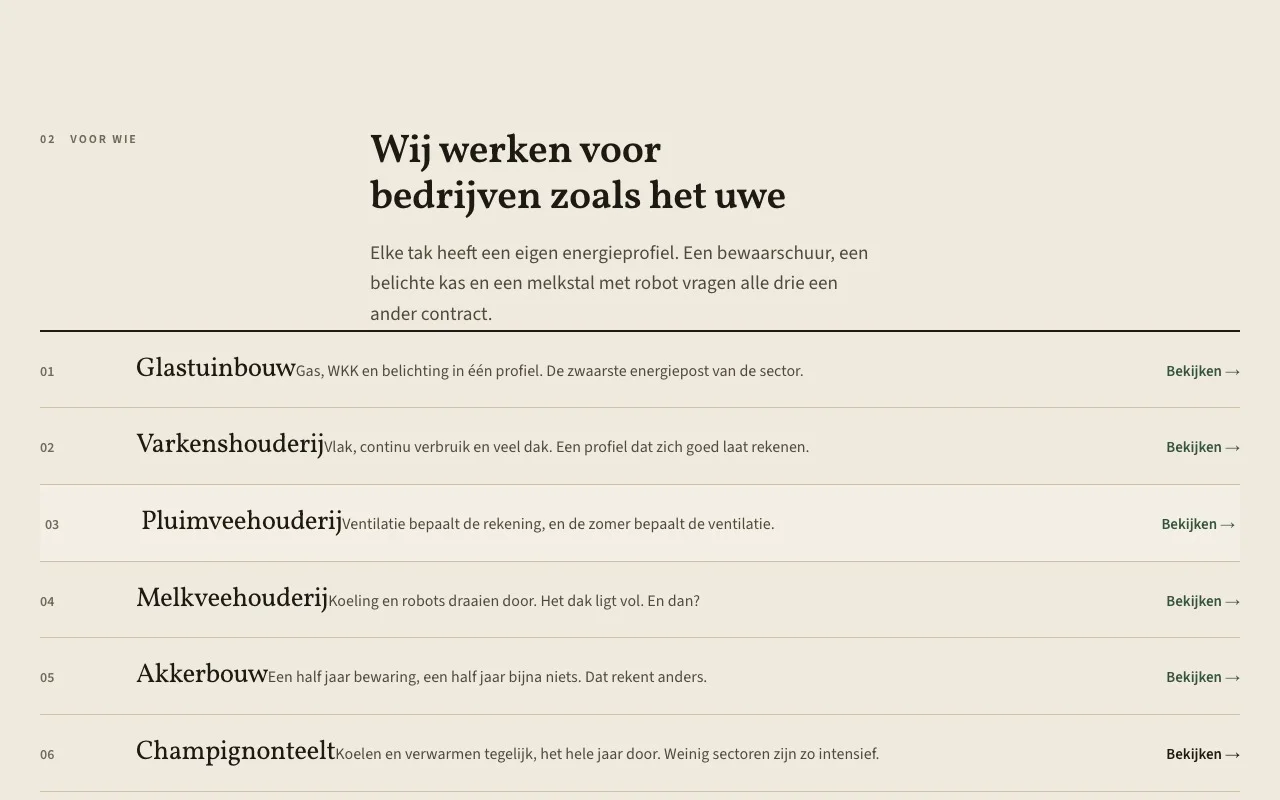 An editorial section of the Agrarisch Energie website