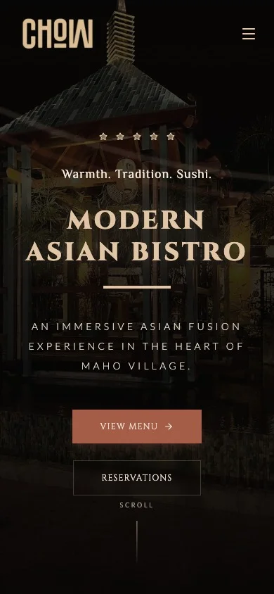 Chow website on a phone