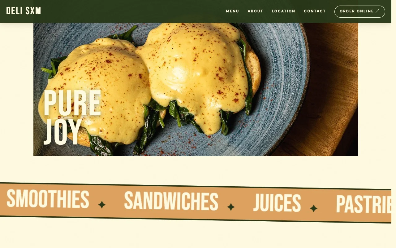 An editorial section of the Deli website