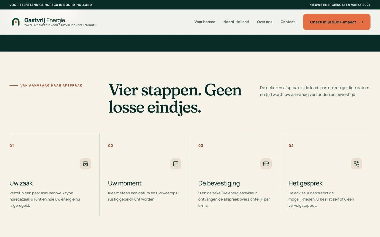An editorial section of the Gastvrij Energie website